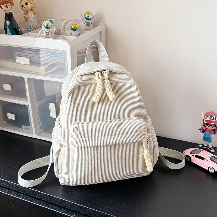 Large PU backpack, light, solid color