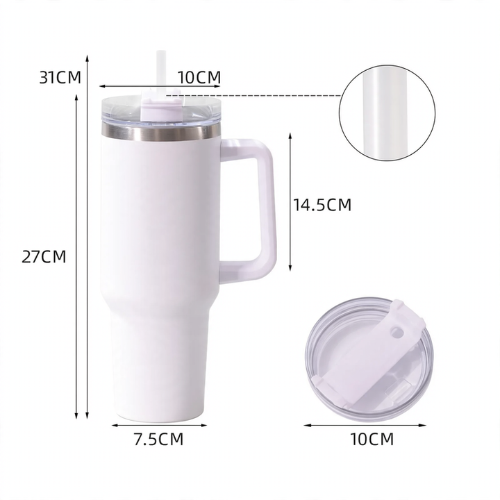 Insulated mug with handle, 30/40 oz