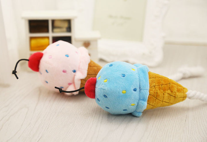 Plush toy with squeaker for cats and dogs