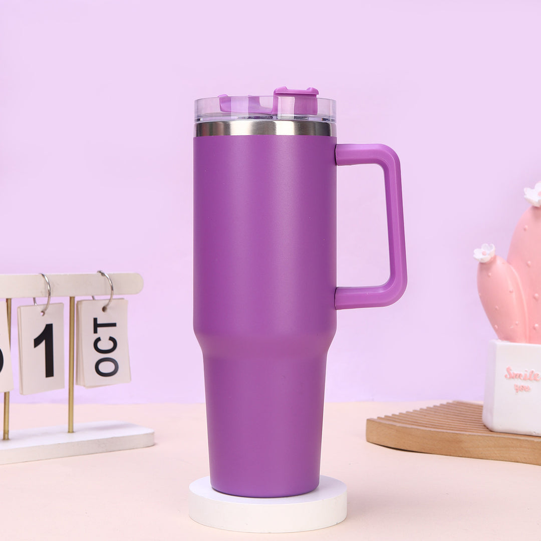 Insulated cup 40oz with straw and handle