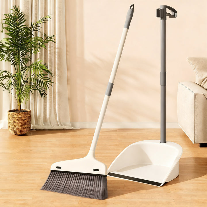 Broom set with scoop and dustpan