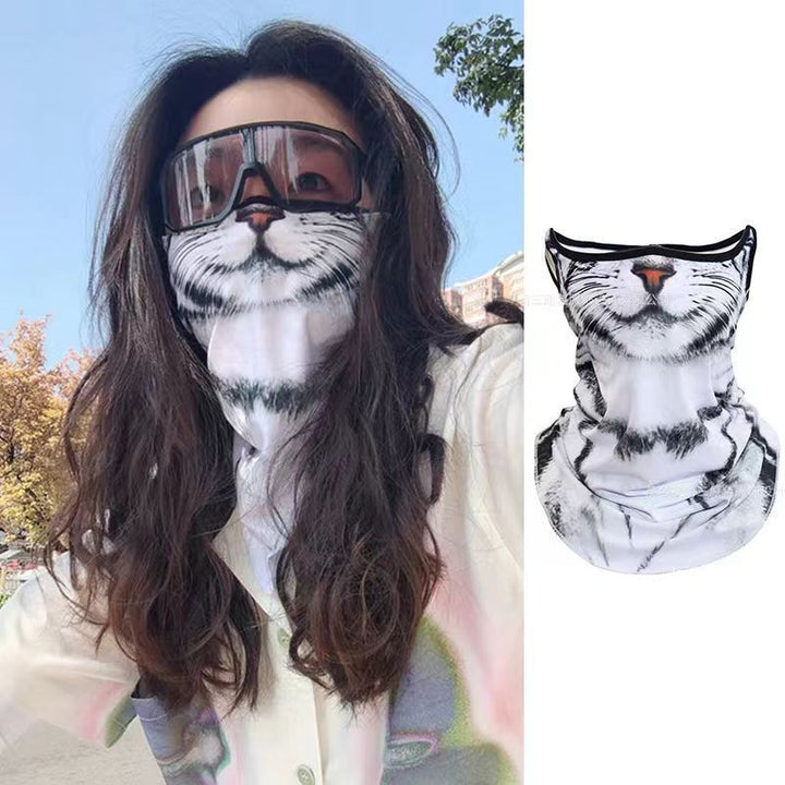 Bicycle sun protection mask with animal motif