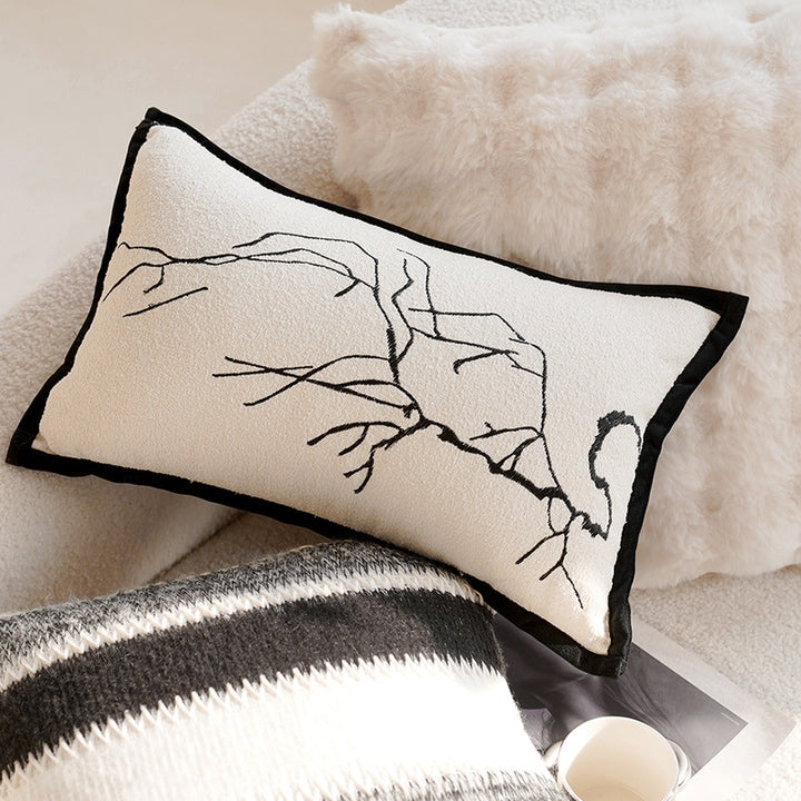 Embroidered pillowcase in Chinese style, linen