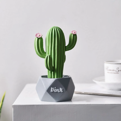 Cactus decor made of resin, Nordic