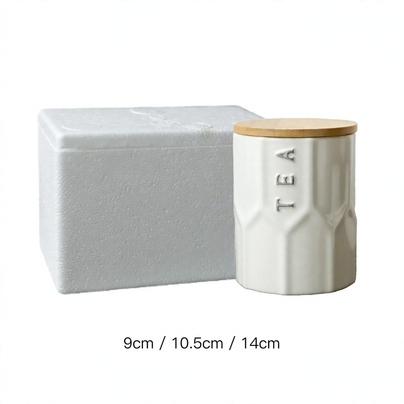 Ceramic storage jar with lid, modern design