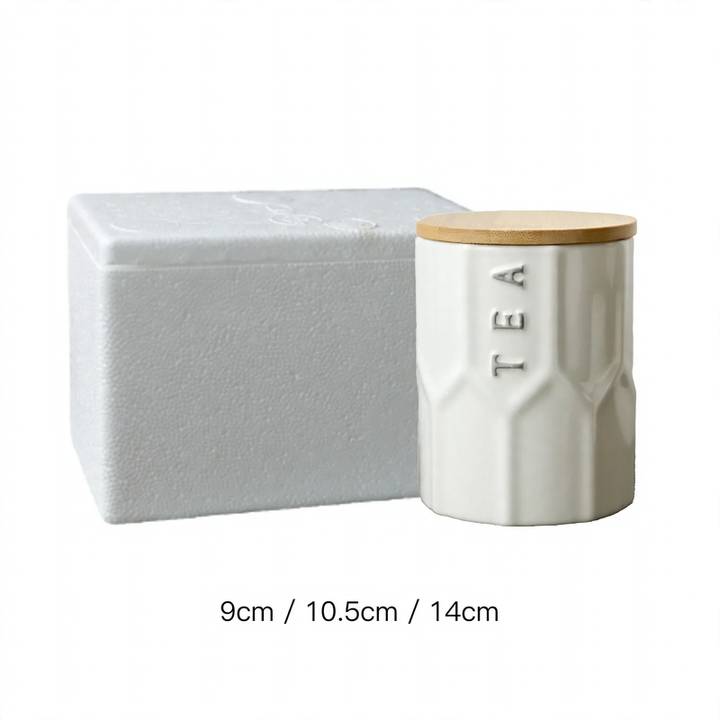Ceramic storage jar with lid, modern design
