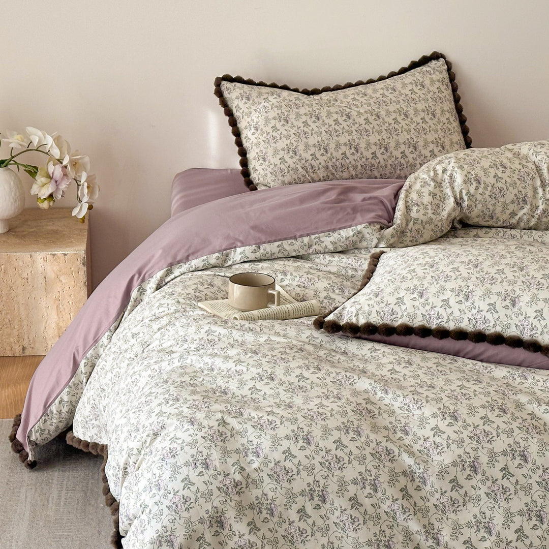 Cotton bedding set, mother-baby quality, floral pattern