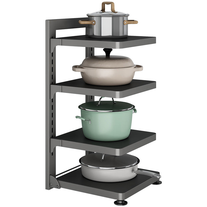 Pot shelf, multi-tier, gunmetal, foldable