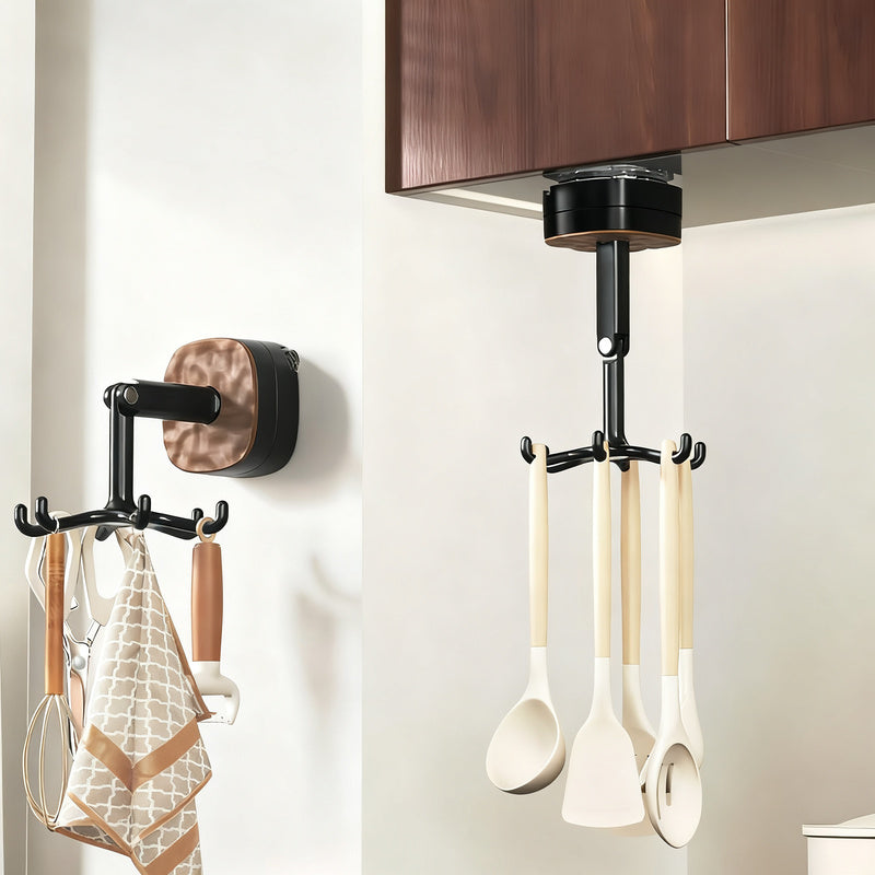 Rotating kitchen hook, PC, no drilling