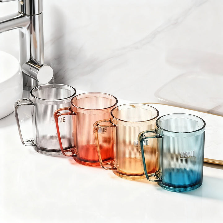 Toothbrush cup with handle, plastic, 51–100 ml