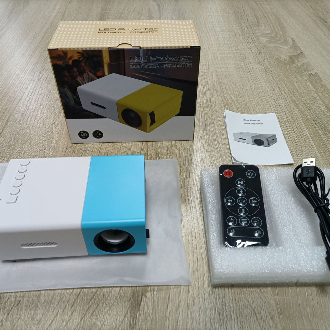 Portable LED Projector, 20–60 Inch
