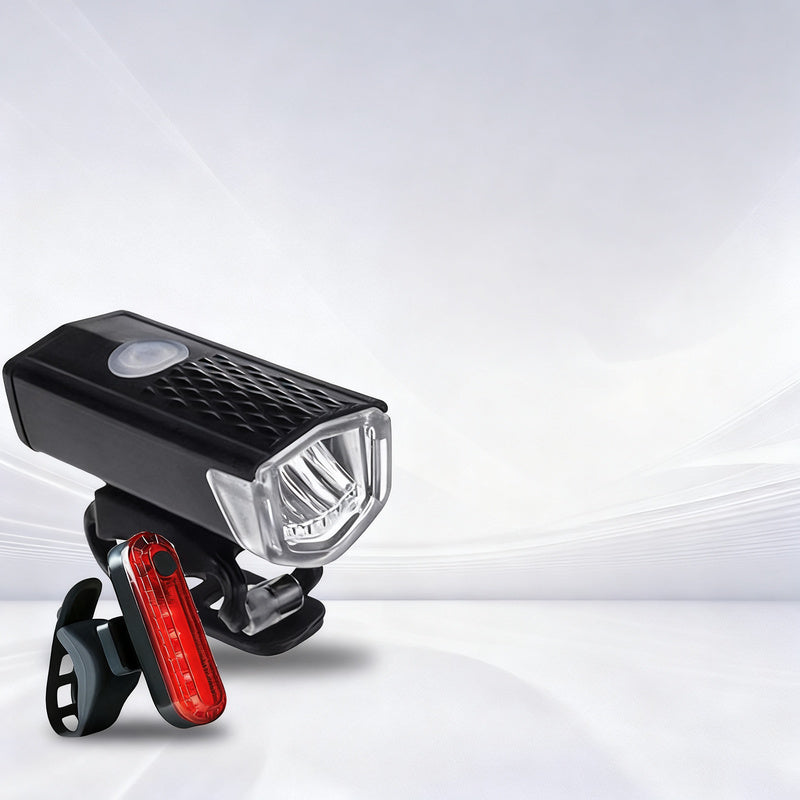 Bicycle light set, USB rechargeable, waterproof