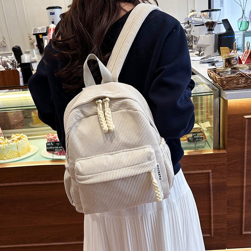 Large PU backpack, light, solid color