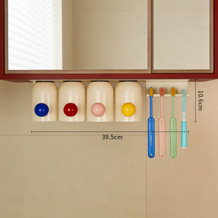 Magnetic toothbrush holder, wall-mounted