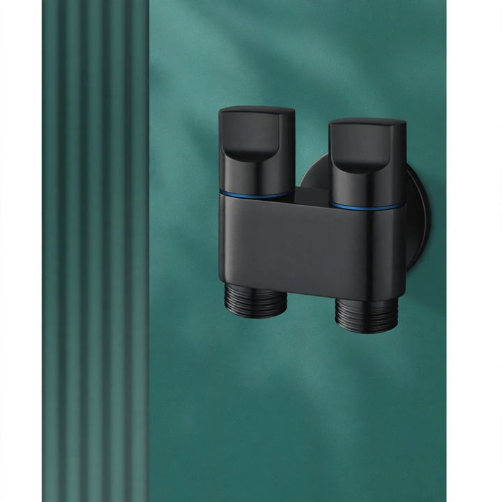 Corner valve for washing machines, 4-piece thread