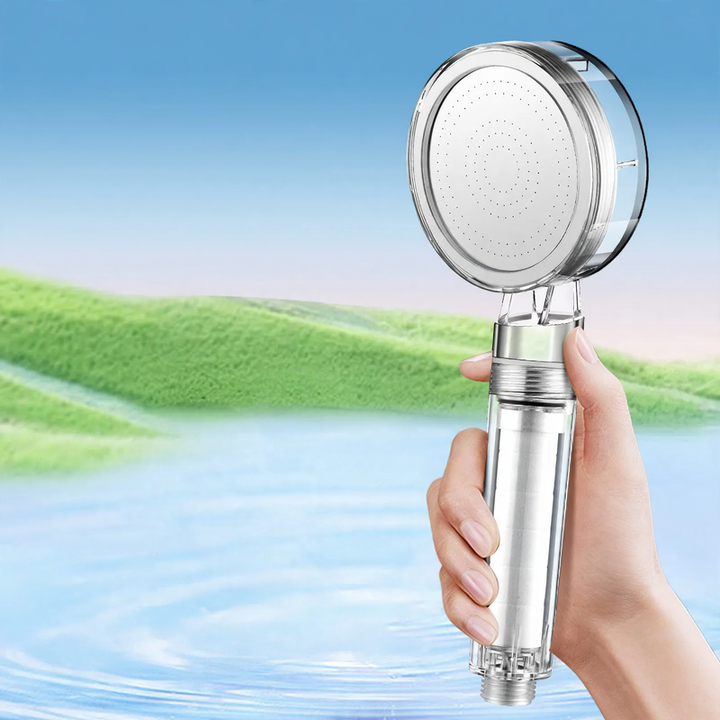 Shower head with filtration system and rain function
