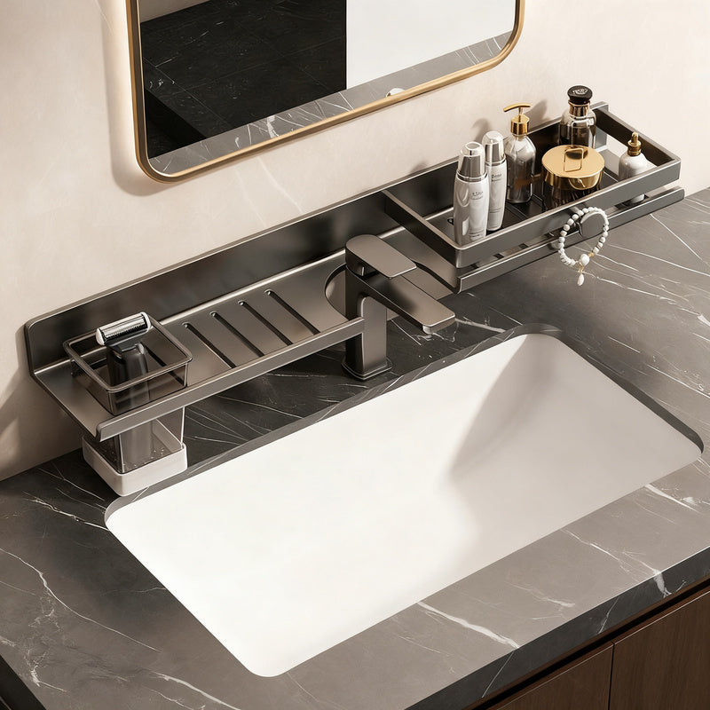 Wall shelf for sink made of aluminum