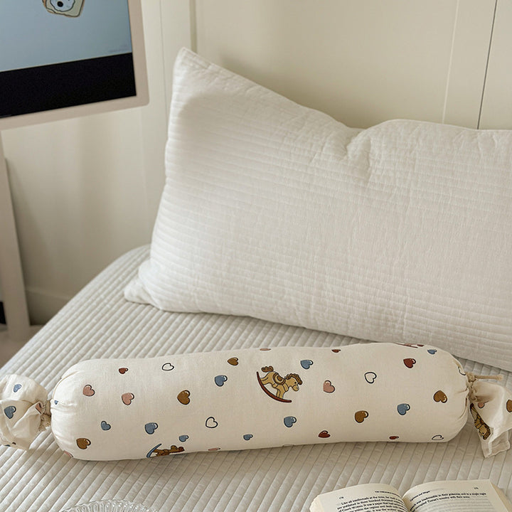 Cotton baby side sleeper pillow, cylindrical