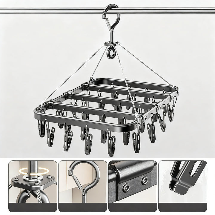 Aluminum clothes dryer with clips