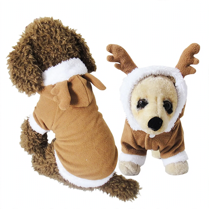 Reindeer costume for dogs, with hood