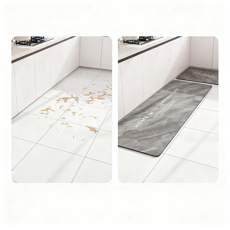 Diatomaceous earth kitchen mat, non-slip and oil-repellent