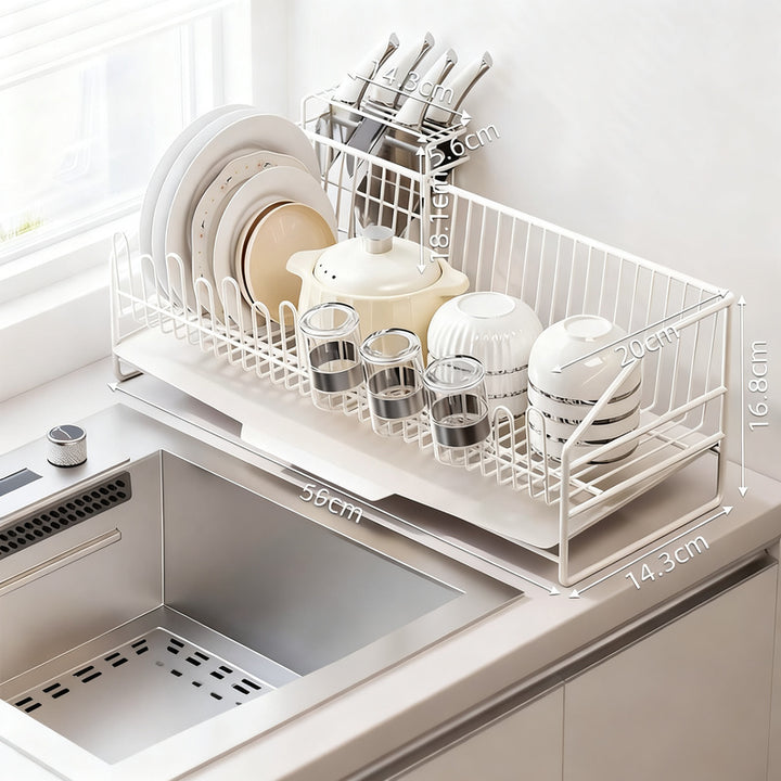 Carbon steel dish rack with accessories, modular