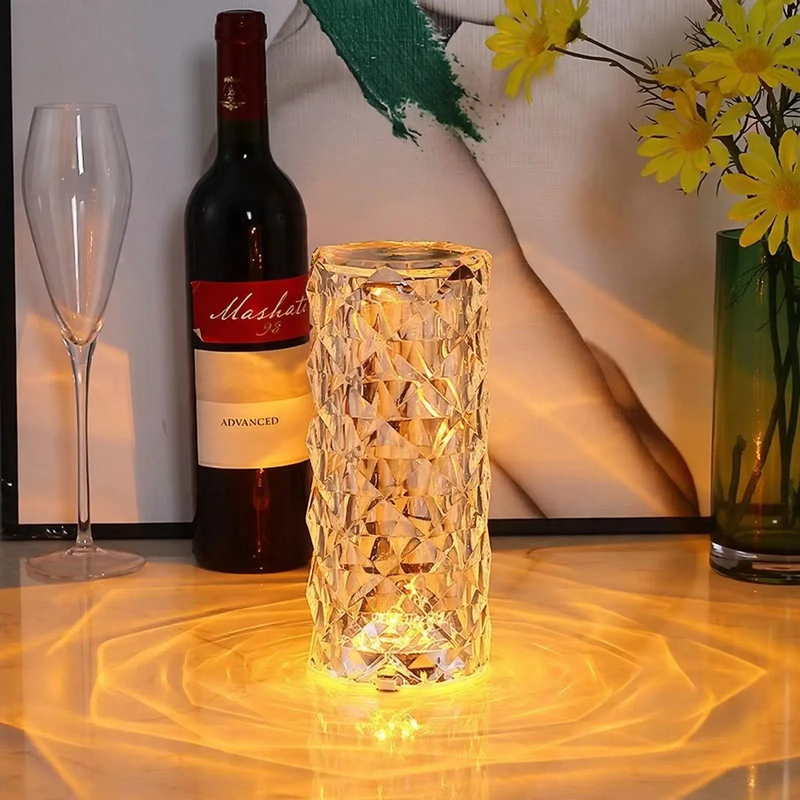 Crystal table lamp, 16 colors, remote control
