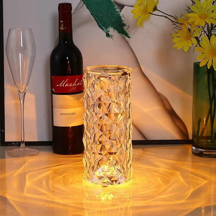 Crystal table lamp, 16 colors, remote control