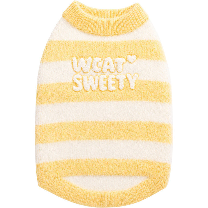 Pet sweater with letter pattern