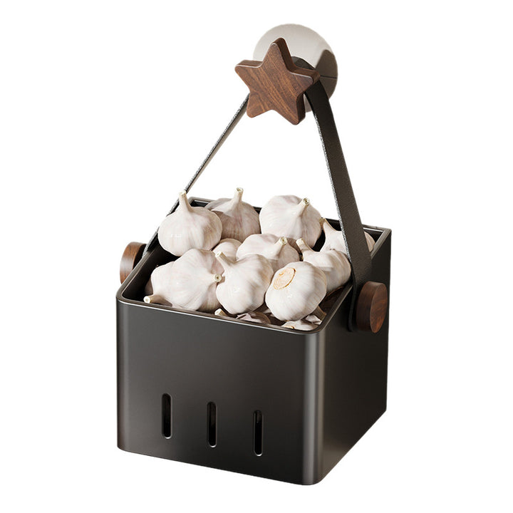 Wall-mounted storage container for kitchen ingredients