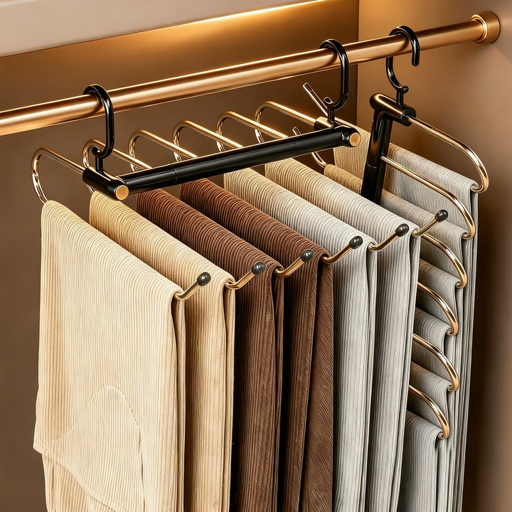 Foldable stainless steel trouser hangers