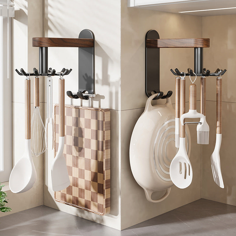 Rotating kitchen stand made of walnut