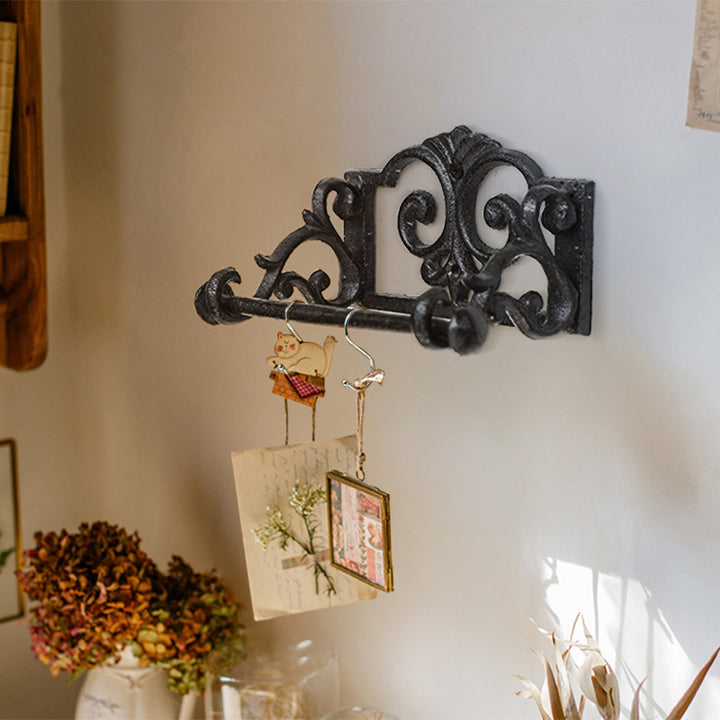 Cast Iron Towel Holder in Vintage Style
