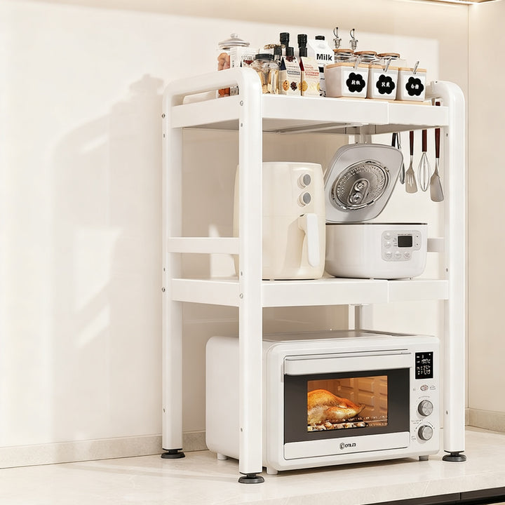 Microwave and kitchen appliance shelf, multi-tiered