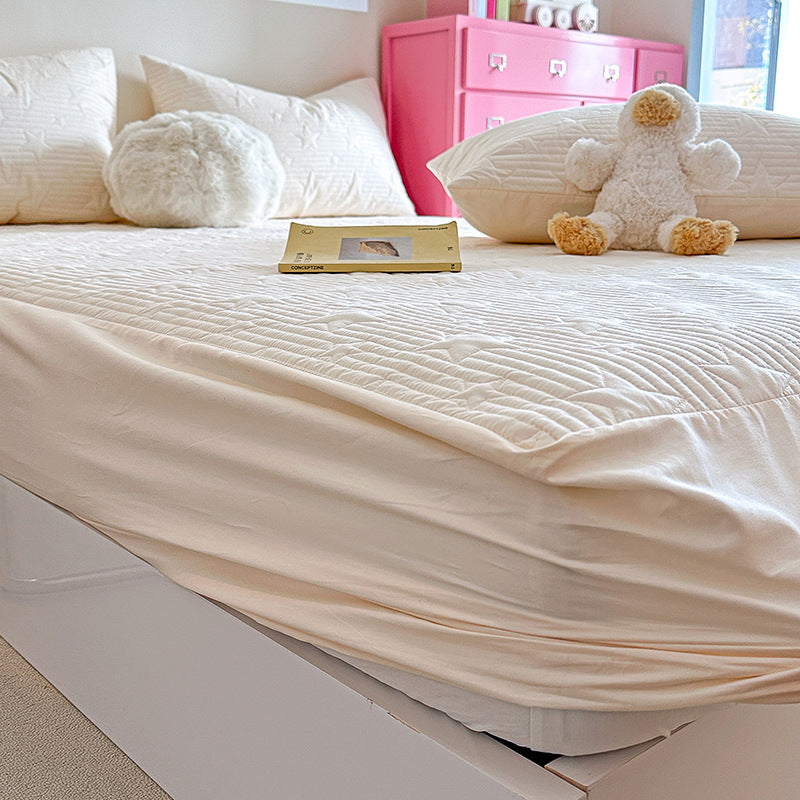 Cotton fitted sheet with quilting, 100% cotton