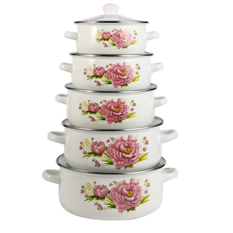 Enamelled pot with glass lid, 2.1–3 L