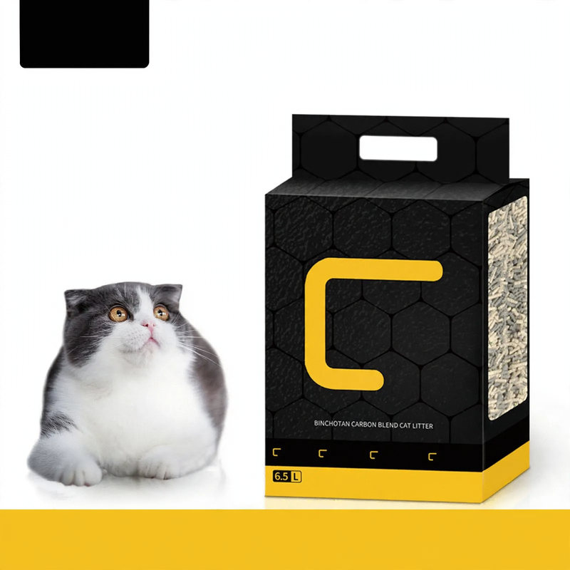 Tofu cat litter with activated charcoal and odor control
