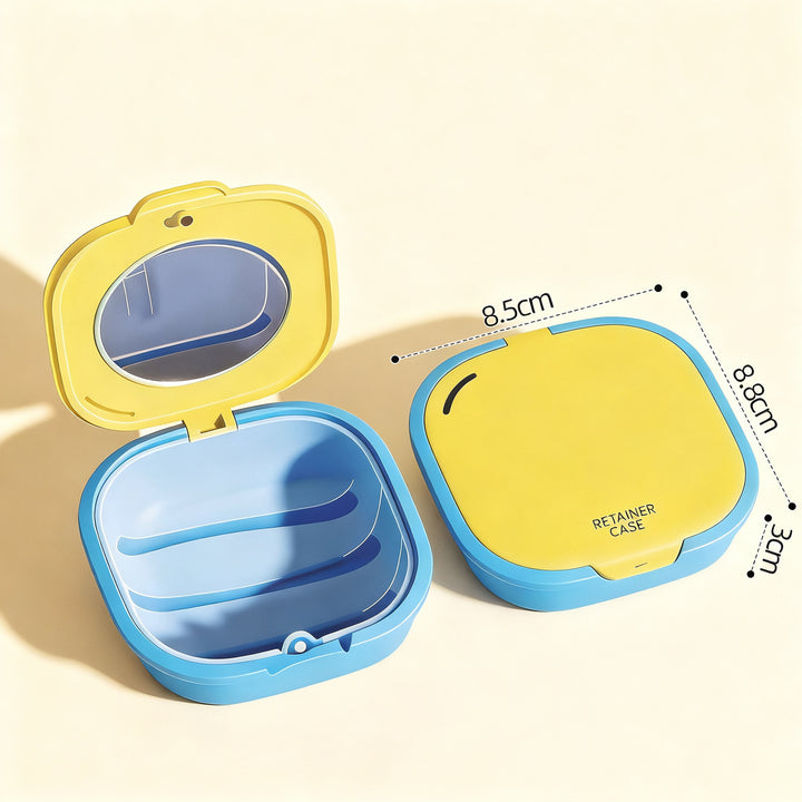 Portable storage box for braces and retainers