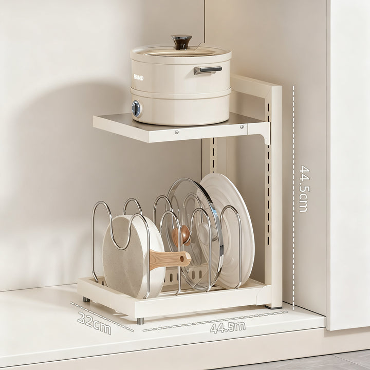 Stainless steel pot stand, 2–4 levels, adjustable