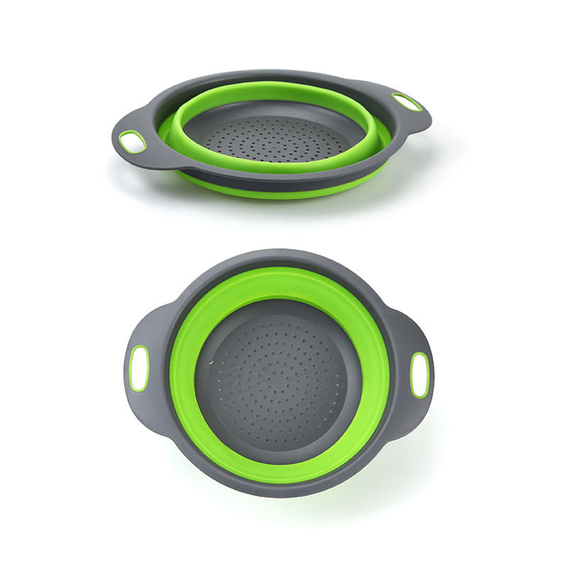 Folding vegetable bowl with strainer