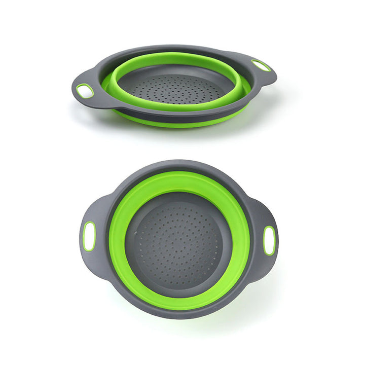 Folding vegetable bowl with strainer