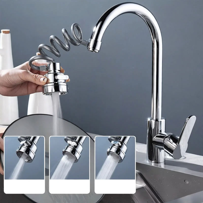 Retractable faucet attachment, 360° rotatable