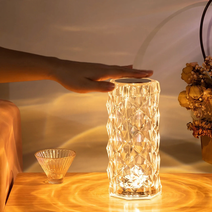 Crystal table lamp, 16 colors, remote control