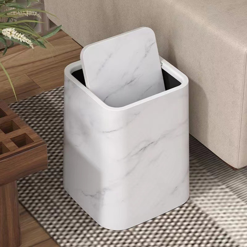 Marble Trash Can | Elegant Swivel Lid | Stornfield