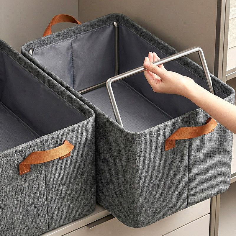 Fabric storage box for clothes, foldable