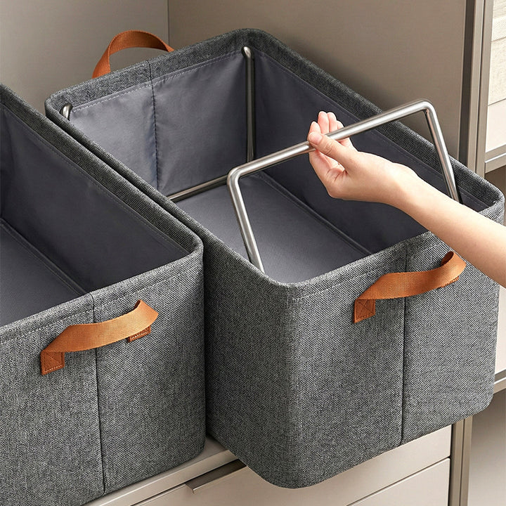 Fabric storage box for clothes, foldable