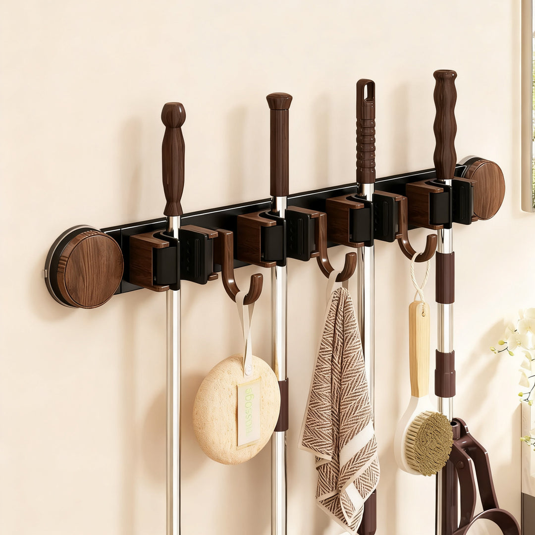 Suction cup wall holder for cleaning tools