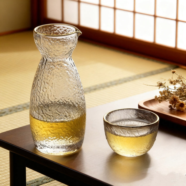 Glass tumblers, approx. 200 ml, with wave pattern