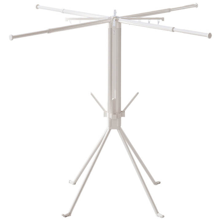 Folding laundry rack with 4 extendable rods