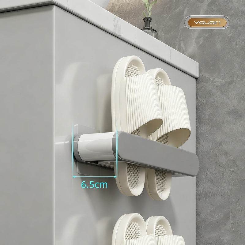 Foldable bathroom shoe rack without drilling